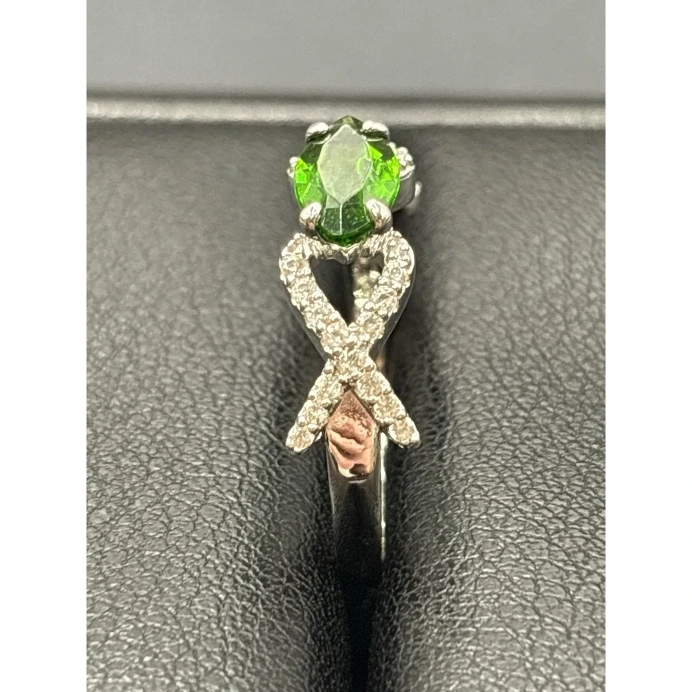 EUC Sterling Silver Chrome Diopside Ring Size 9 F9